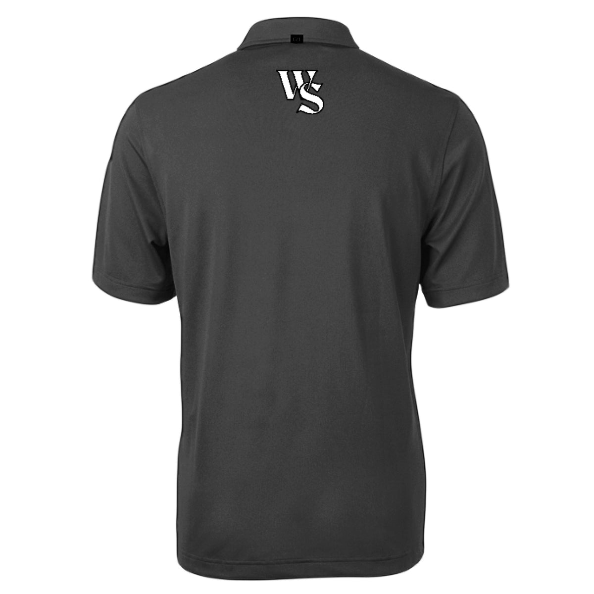 WS Logo Cutter & Buck Virtue Eco Piqué men's polo made from recycled polyester with UV protection and moisture-wicking features