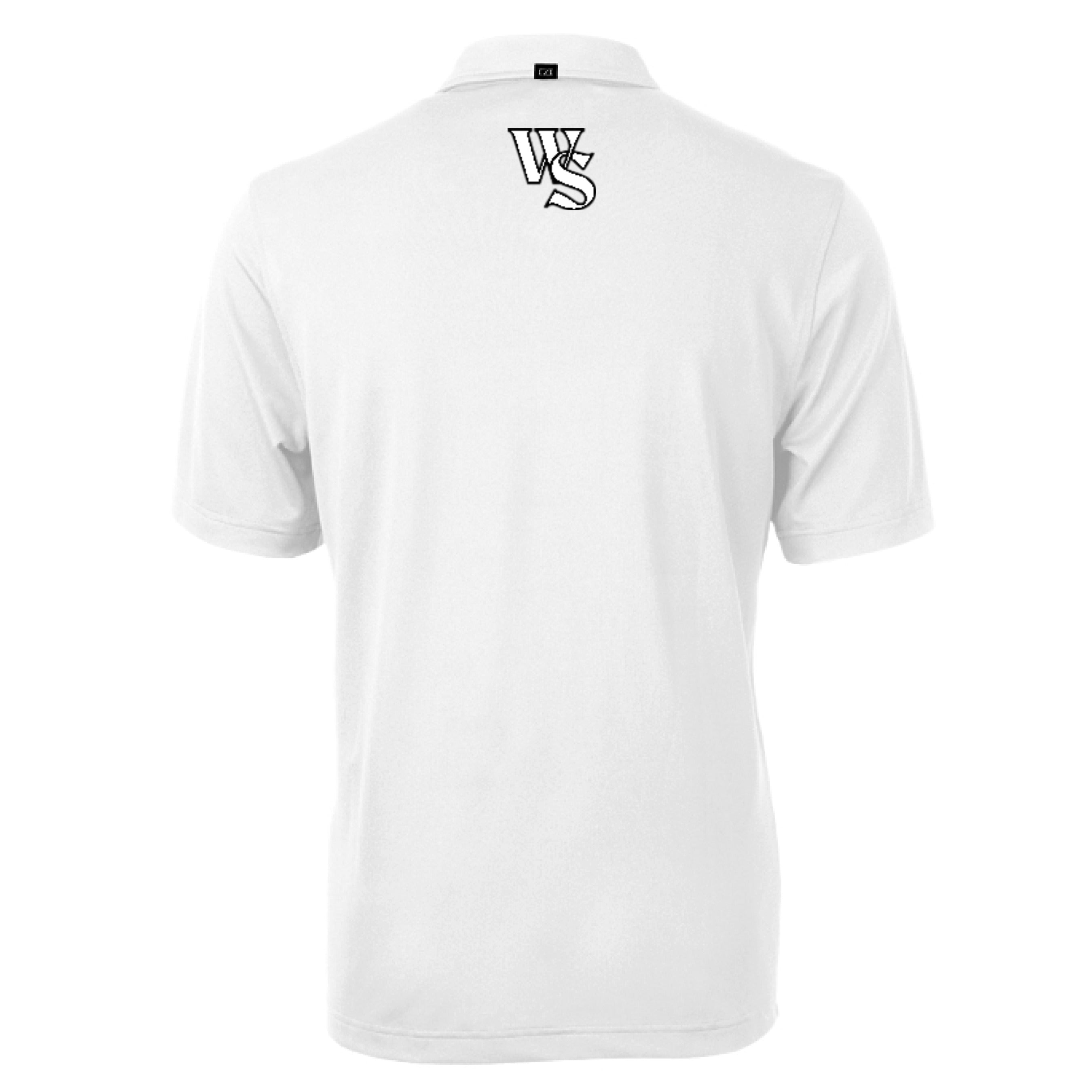 WS Logo Cutter & Buck Virtue Eco Piqué Men's Polo with recycled fabric and UV protection for golfers