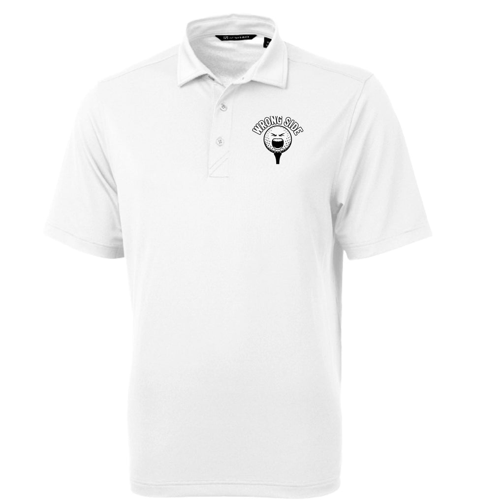 WS Logo Cutter & Buck Virtue Eco Piqué men's polo shirt made from recycled polyester with moisture-wicking and UV protection features