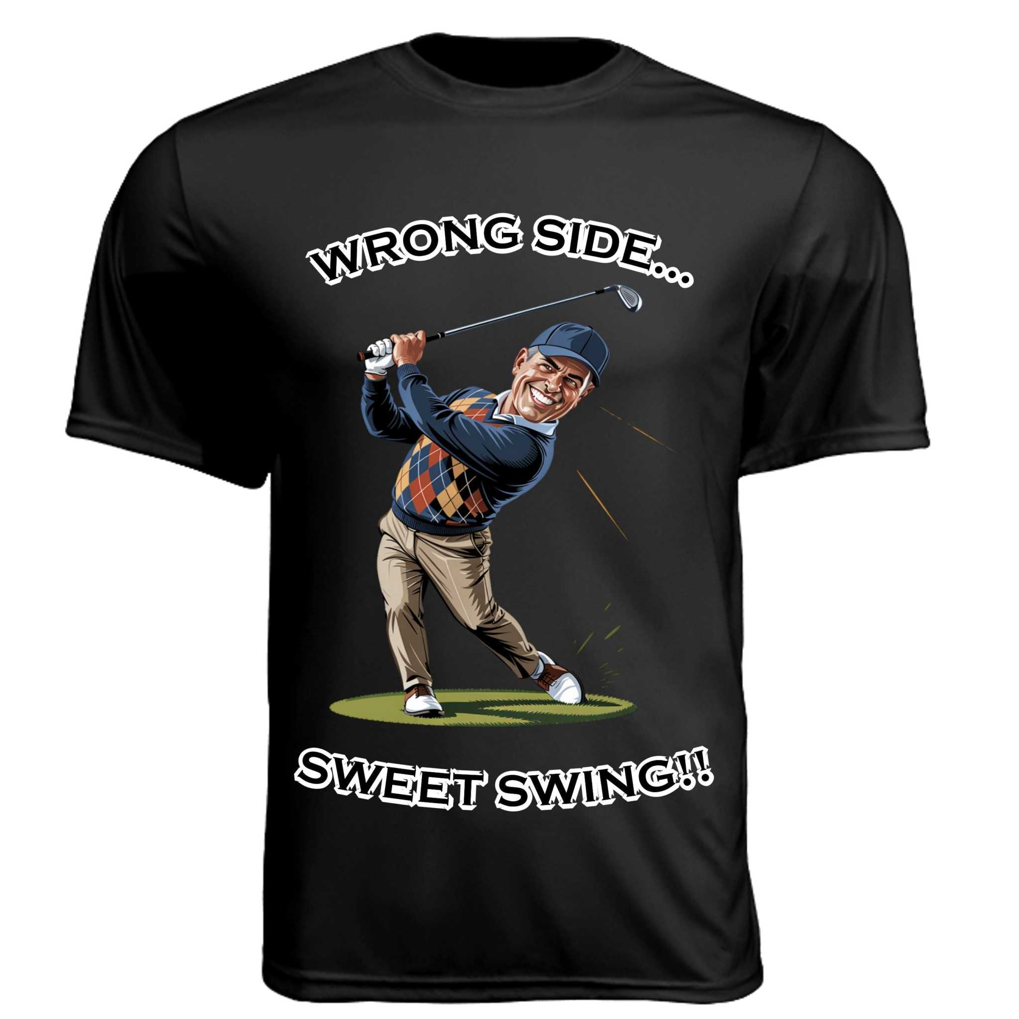 Men's Sweet Swing T Shirt in gray, moisture-wicking, UV-protective polyester sports tee for outdoor activities