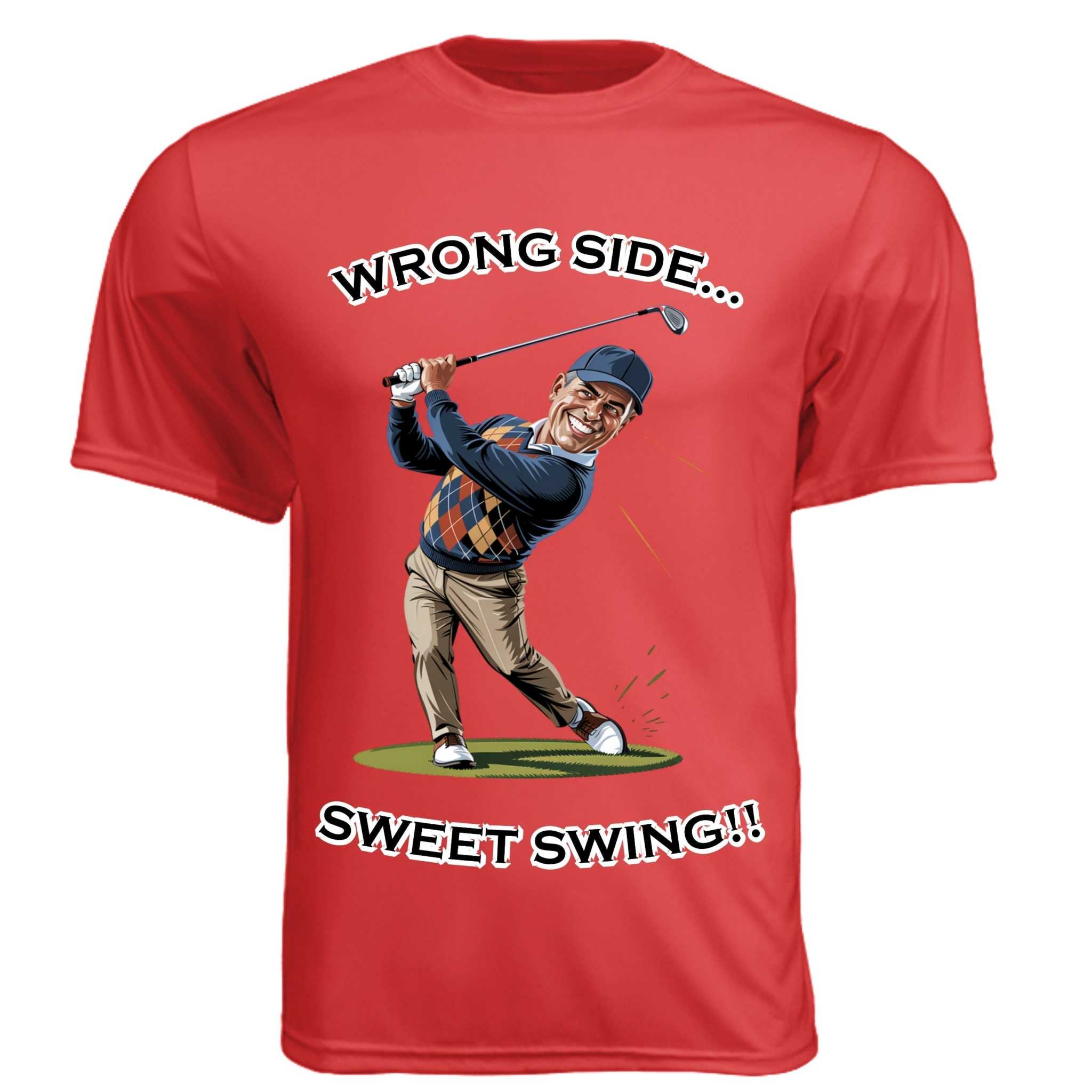 Men's Sweet Swing T Shirt in black, moisture-wicking and UV-protective sports tee for outdoor activities