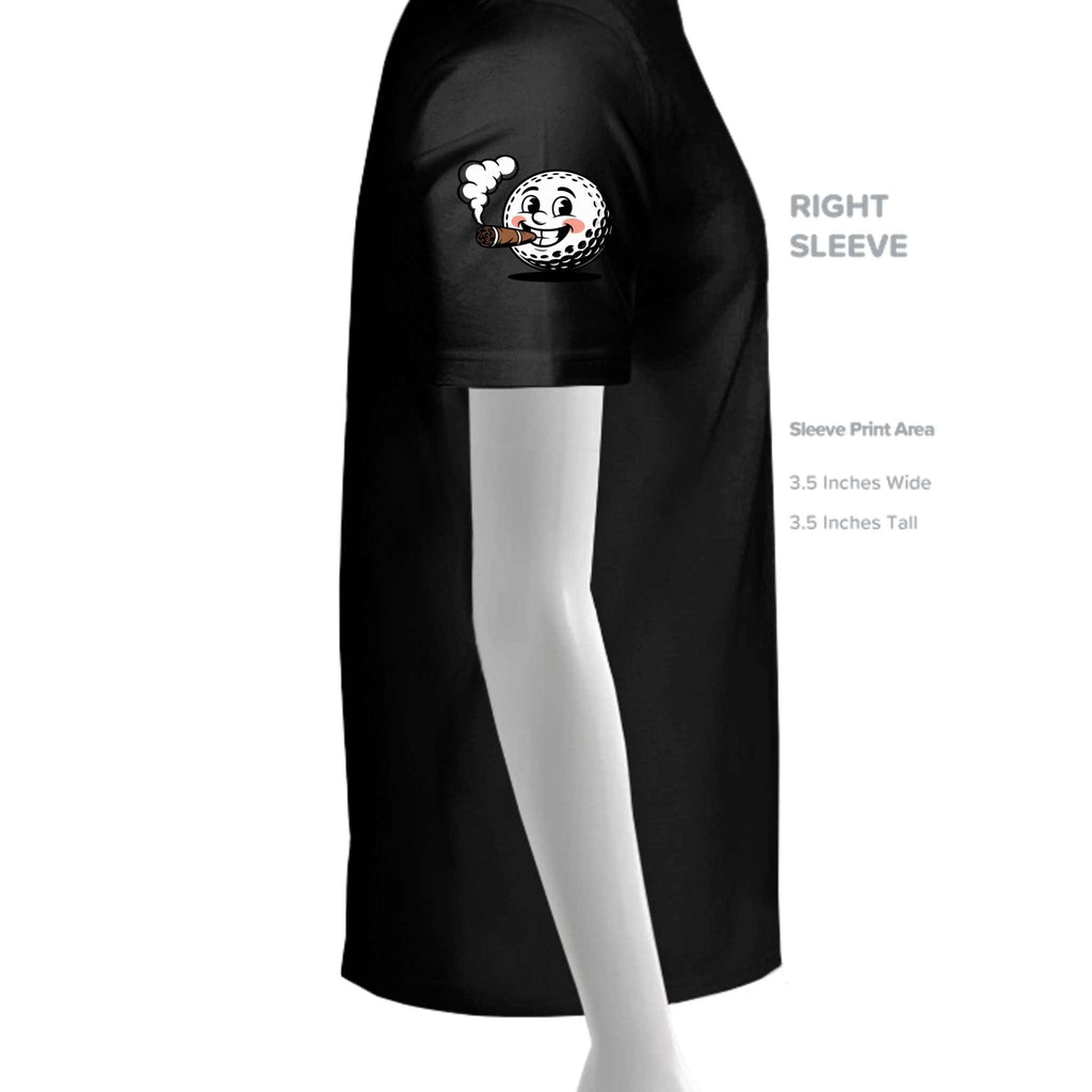 Men's Sweet Swing T Shirt in black, moisture-wicking with UV protection, designed for sports and outdoor activities